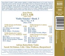 Jean Marie Leclair (1697-1764): Sonaten für Violine &amp; Bc Heft 3 Nr.5-8 (op.5 Nr.5-8), CD