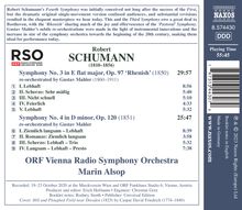 Robert Schumann (1810-1856): Symphonien Nr.3 &amp; 4 (orchestriert von Gustav Mahler), CD