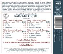 Joseph Bologne Chevalier de Saint-Georges (1745-1799): Violinkonzerte op.2 Nr.1 &amp; 2 &amp; op.7 Nr.1 &amp; 2, CD