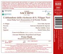 Antonio Maria Sacchini (1730-1786): L'Abbandono delle Ricchezze di S.Filippo Neri (Geistliches Drama in 2 Teilen 1765), 2 CDs