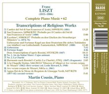 Franz Liszt (1811-1886): Klavierwerke Vol. 62 - Transcriptions of Religious Works, CD