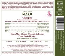 Giuseppe, Pasticcio-Oratorium in drei Akten (1829), Libretto von Alexandre Duval und Franz Sales Kandler. Simon Mayr Chorus.