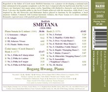 CD-Cover mit Informationen zu Bedřich Smetanas Werken, darunter "Piano Sonata in G minor" und "České tance" mit Bogang Hwang.