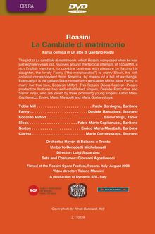 Gioacchino Rossini (1792-1868): La Cambiale di Matrimonio, DVD