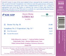 Henryk Mikolaj Gorecki (1933-2010): Symphonie Nr.2 "Kopernikowska", CD