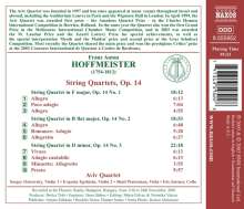 Franz Anton Hoffmeister (1754-1812): Streichquartette op.14 Nr.1-3, CD