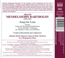 Albrecht Mendelssohn Bartholdy (1874-1936): Lieder - "Songs for Lena", CD