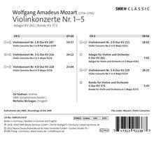 Wolfgang Amadeus Mozart (1756-1791): Violinkonzerte Nr.1-5, CD
