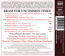 Titel: "BRASS FOR UNCOMMON TIMES", enthält Werke von Valerie Coleman, Satoshi Yagisawa, Barbara York und anderen.