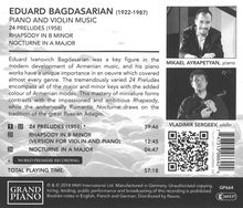Eduard Bagdasarian (1922-1987): Preludes Nr.1-24, CD