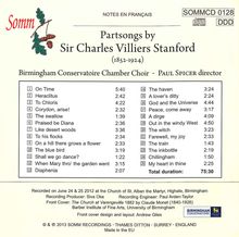 Charles Villiers Stanford (1852-1924): Chorwerke "Partsongs", CD