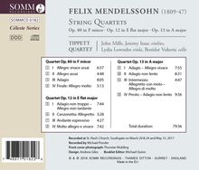 Felix Mendelssohn Bartholdy (1809-1847): Streichquartette Nr.1,2,6, CD
