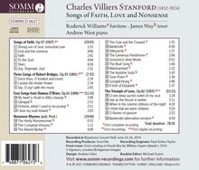 Charles Villiers Stanford (1852-1924): Songs of Faith, Love and Nonsense, CD