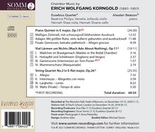 Erich Wolfgang Korngold (1897-1957): Klavierquintett op.15, CD