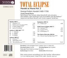 Georg Friedrich Händel (1685-1759): Instrumentalmusiken aus Opern &amp; Oratorien - "Händel at Home" Vol.2 (Total Eclipse), CD