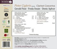 Peter Cigleris Clarinet Concertos. Werke von Gerald Finzi, Freda Swain, Denis ApIvor. Gesamtzeit: 71:27 Minuten.