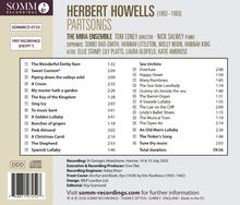 Cover-Text: "Herbert Howells Partsongs". Trackliste mit Titeln wie "The Wonderful Derby Ram", "Sweet Content*", "An Old Man’s Lullaby".