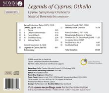 Legends of Cyprus: Othello. Cyprus Symphony Orchestra. Nimrod Borenstein conductor. SOMM Recordings. Total Duration: 70:09.