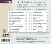 Hubert Parry (1848-1918): Twelve Sets of English Lyrics Vol.3, CD
