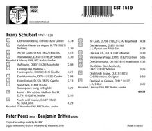 Peter Pears &amp; Benjamin Britten - Schubert, CD