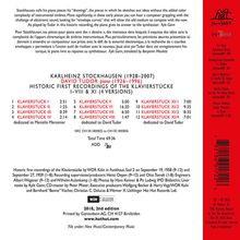 Karlheinz Stockhausen (1928-2007): Klavierstücke Nr.1-8,11, CD
