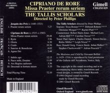 Cipriano de Rore (1516-1565): Missa Praeter rerum seriem, CD
