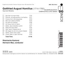 Gottfried August Homilius (1714-1785): Geistliche Motetten, CD