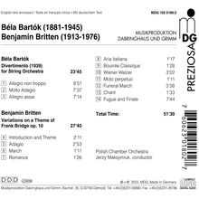 Benjamin Britten (1913-1976): Variations on a Theme by Bridge op.10, CD