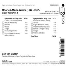 Charles-Marie Widor (1844-1937): Orgelsymphonien Nr.3 &amp; 4, CD