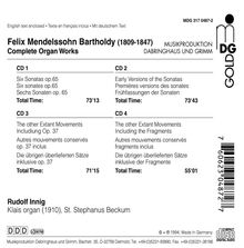 Felix Mendelssohn Bartholdy (1809-1847): Sämtliche Orgelwerke, 4 CDs