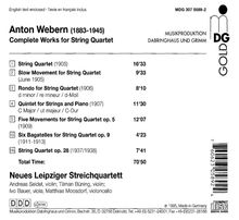 Anton Webern (1883-1945): Werke für Streichquartett, CD