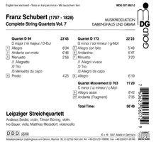 Franz Schubert (1797-1828): Sämtliche Streichquartette Vol.7, CD