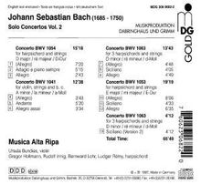 Johann Sebastian Bach (1685-1750): Cembalokonzerte BWV 1053,1054,1063, CD