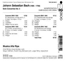 Johann Sebastian Bach (1685-1750): Cembalokonzerte BWV 1052,1055,1064, CD