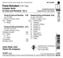 Franz Schubert (1797-1828): Sämtliche Werke für Violine &amp; Klavier Vol.2, CD
