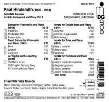Paul Hindemith (1895-1963): Werke f.Cello &amp; Klavier, CD