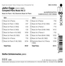 John Cage (1912-1992): Sämtliche Klavierwerke Vol.2, 2 CDs