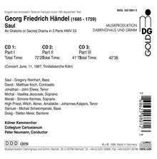 Georg Friedrich Händel (1685-1759): Saul, 3 CDs