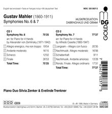 Gustav Mahler (1860-1911): Symphonien Nr.6 &amp; 7 für Klavier 4-händig, 2 CDs