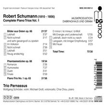 Robert Schumann (1810-1856): Klaviertrios Vol.1, CD