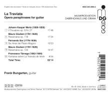 Frank Bungarten - La Traviata (Opernparaphrasen für Gitarre), CD