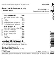 Johannes Brahms (1833-1897): Streichsextett Nr.1 op.18, CD