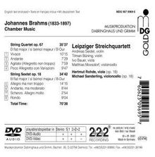 Johannes Brahms (1833-1897): Streichsextett Nr.1 op.18, DVD-Audio
