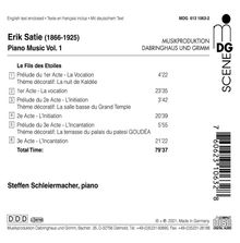 Erik Satie (1866-1925): Klavierwerke Vol.1, CD