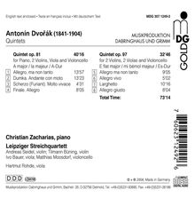 Antonin Dvorak (1841-1904): Klavierquintett op.81, CD