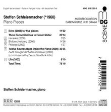 Steffen Schleiermacher (geb. 1960): Klavierwerke, CD