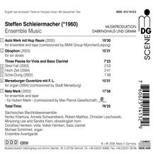 Steffen Schleiermacher (geb. 1960): Ensemble Music, CD