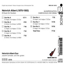 Heinrich Albert (1870-1950): 8 Duos für Gitarren, CD