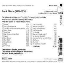 Frank Martin (1890-1974): Die Weise von Liebe und Tod des Cornets Christoph Rilke für Alt &amp; Kammerorchester, CD