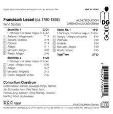 Franciszek Lessel (1780-1838): Bläsersextette Nr.1,3,4, CD